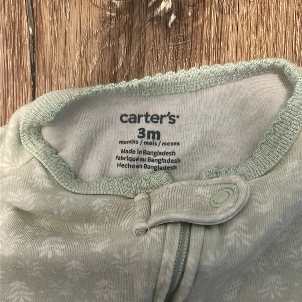 Carter's Mint and White One Piece with Swan Design
